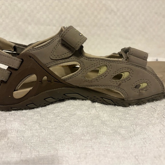 MERRELL Continuum Sandal Women 8 Tan Leather Vibram Waterproof Slingback Hiking - Picture 6 of 11